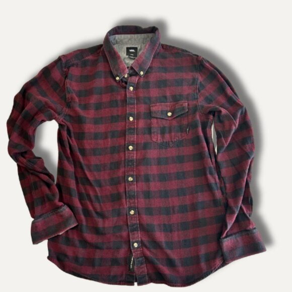 Vans Other - Vans Men's Large Red and Burgundy Plaid Shirt